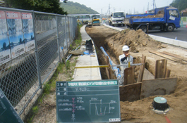 市内陰田町米子駅線改良に伴うみずほ幼稚園付近配水管布設替工事